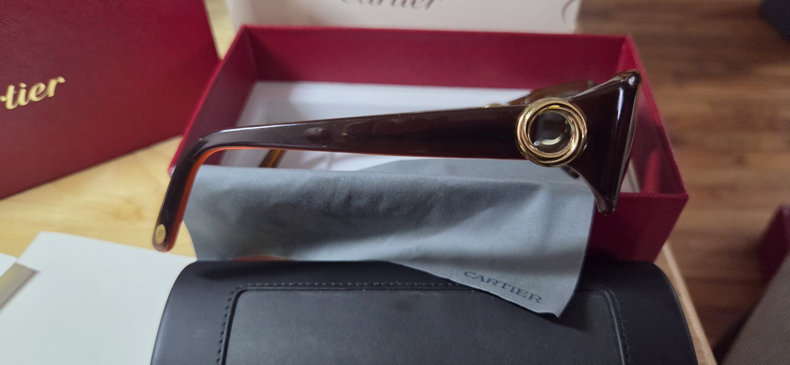 **RARE CARTIER TRINITY SUNGLASSES** Brown w/Gold Accent