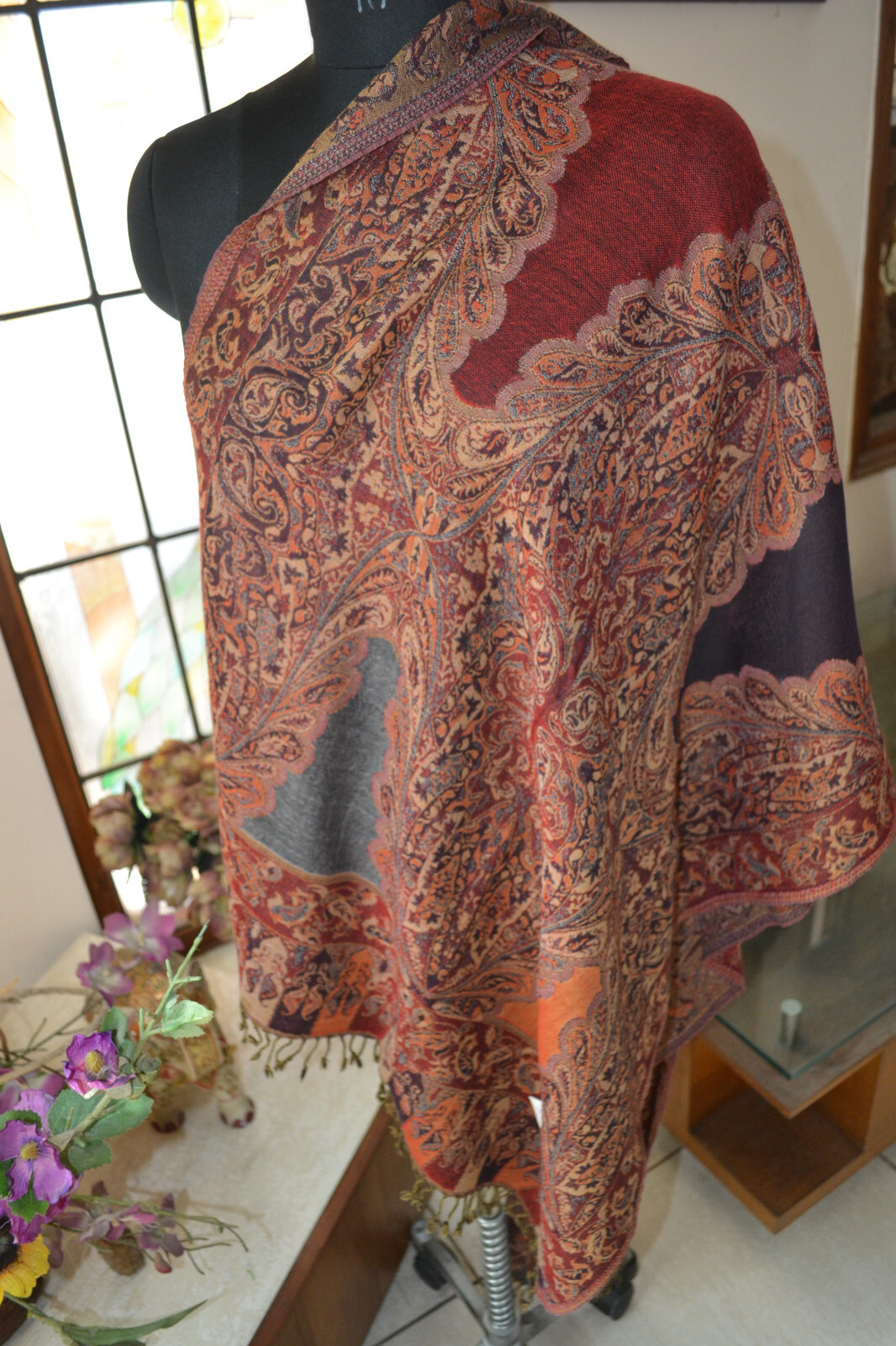NEW DESIGNER JAMAVAR STOLE ~ 100% CASHMERE ~ PASHMINA SHAWL~ 16 DESIGNS CHOICE
