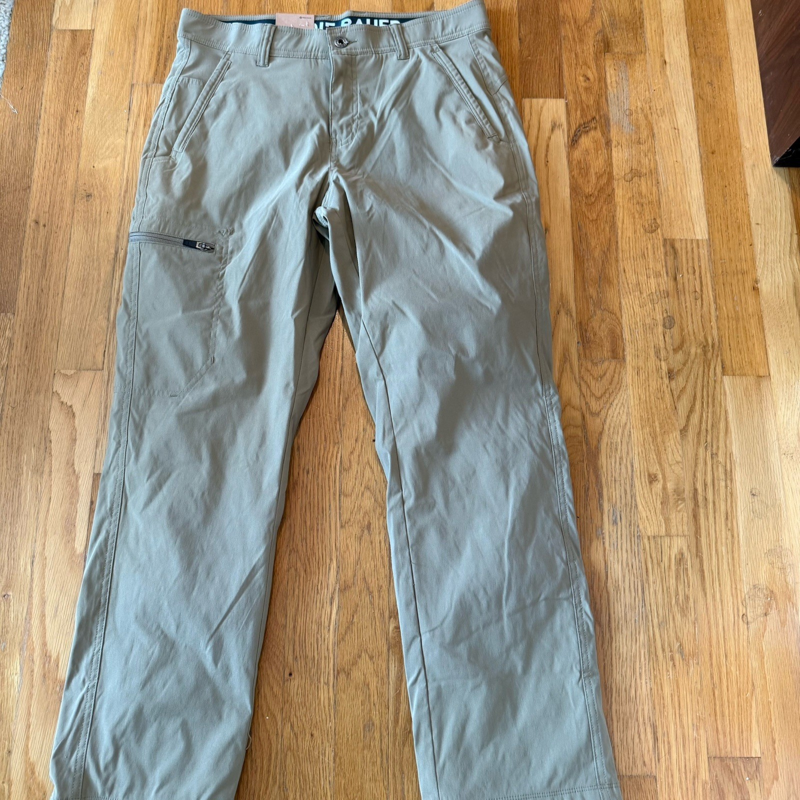 Men’s Eddie Bauer Rainier Tan Fleece-Lined Stretch Water Resistant Pants 32×30