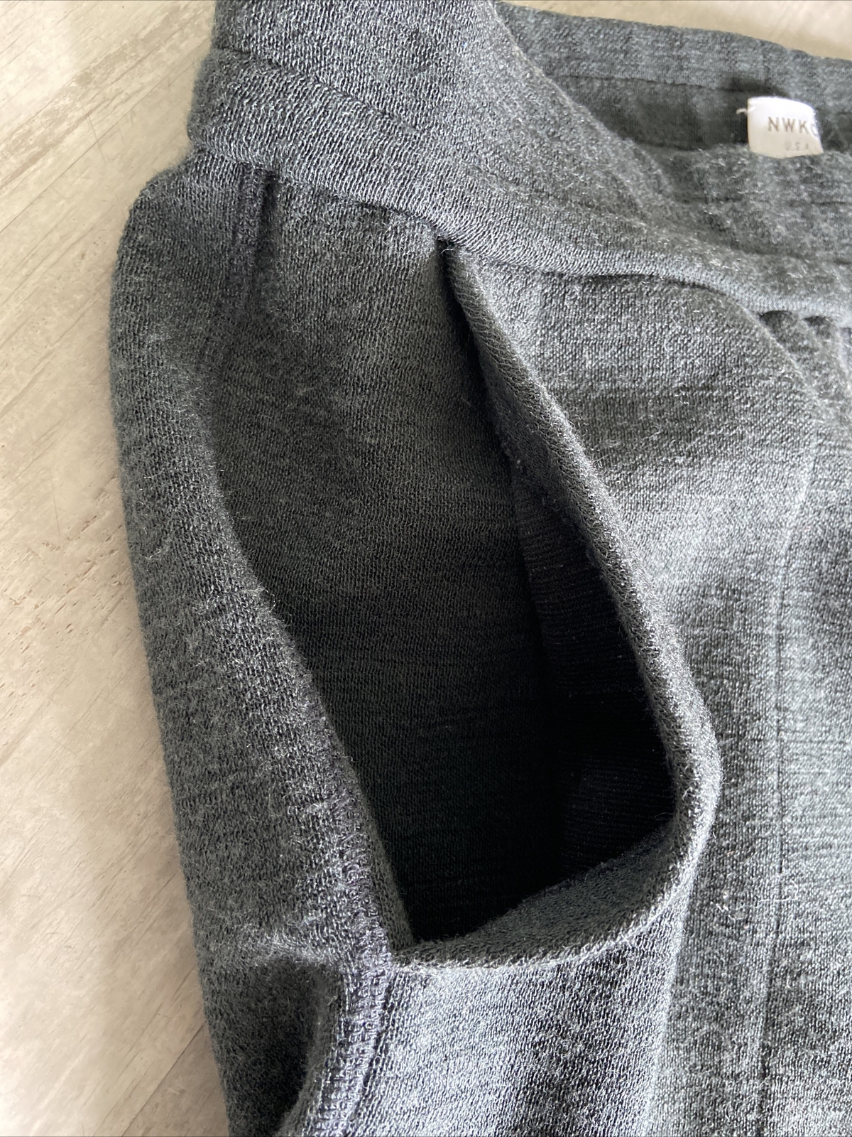 Mens Northwestern Knitting Co Worsted Merino Wool Blend Cloth Pants L Gray HTF!!