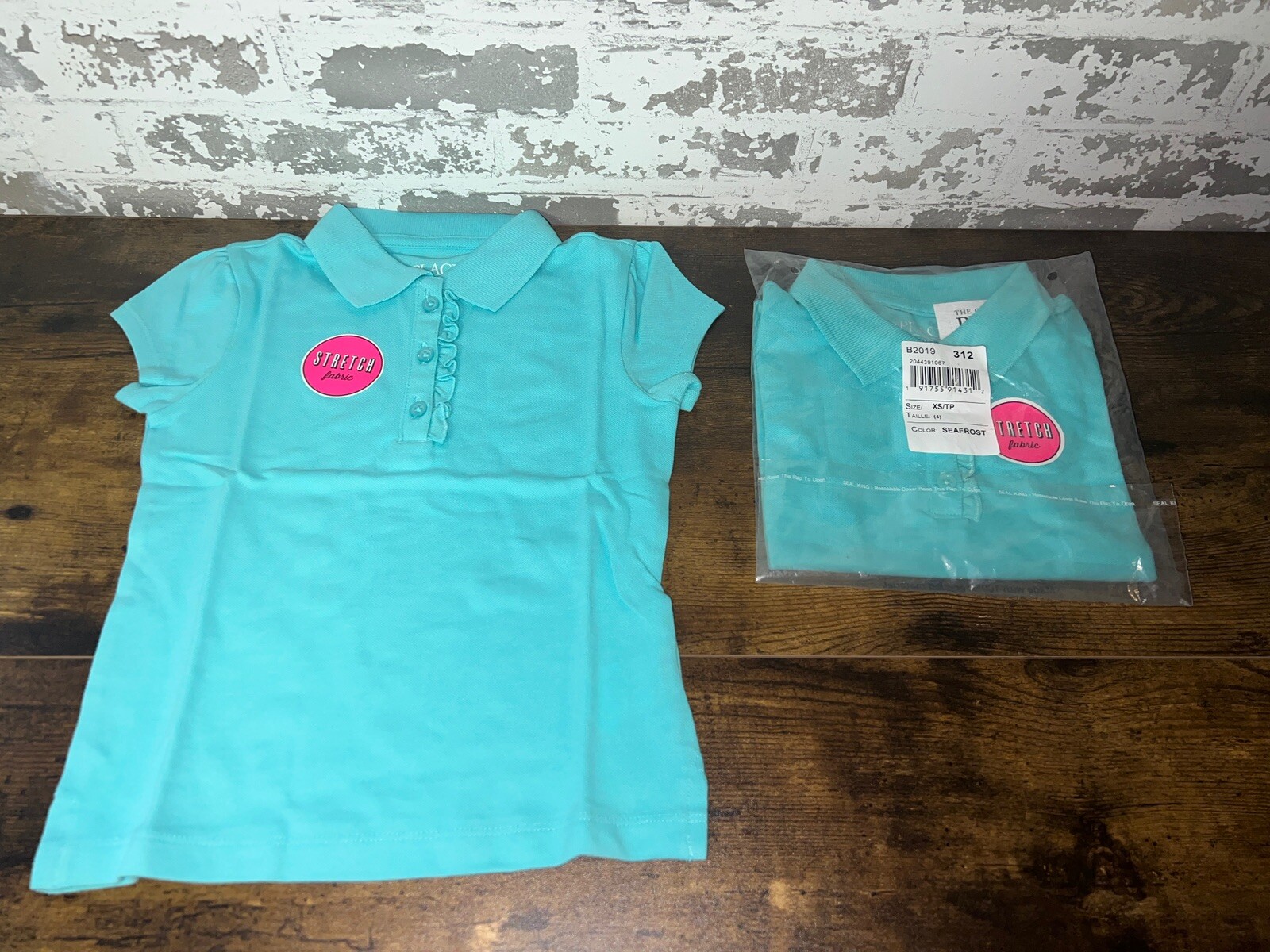 NWT! Lot of 2 The Children’s Place Collared Uniform Shirt – Teal Blue Size XS