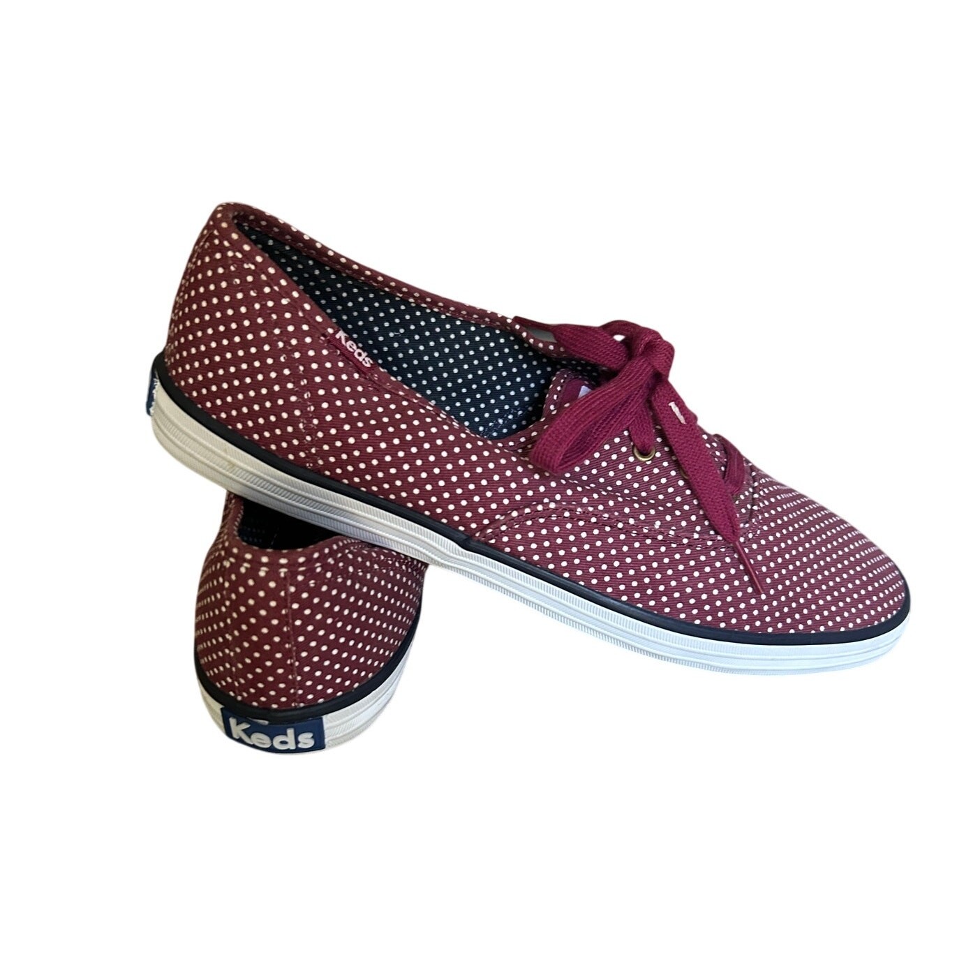 Keds Champion Red and White Polka Dot Design Shoe Size 9.5