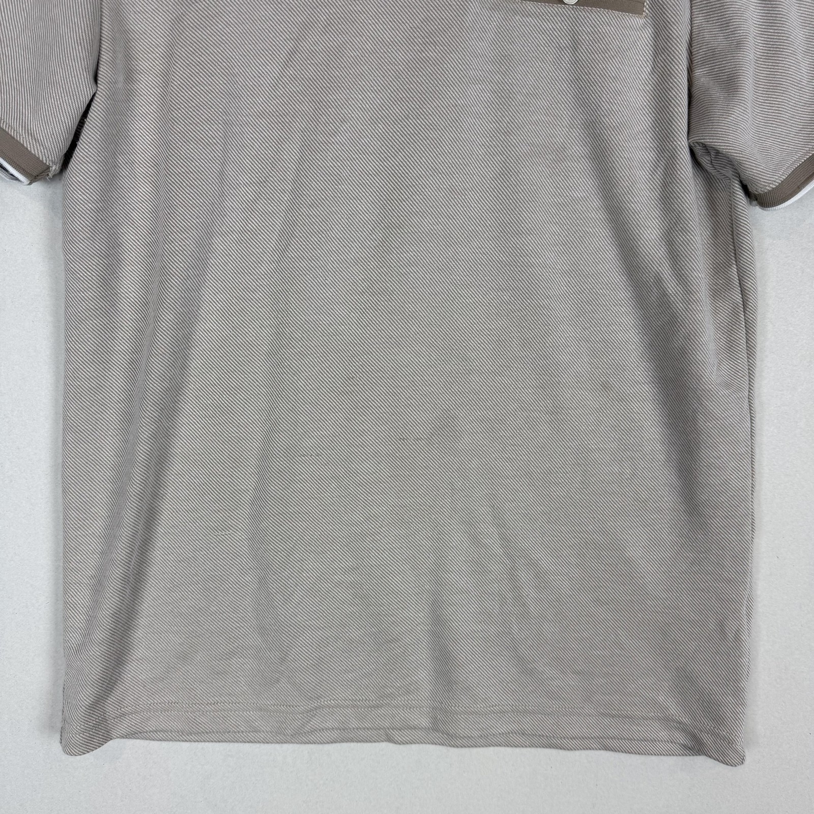 Cactus Man Shirt Mens Medium Beige Stripe Ringer Crewneck Pocket Jersey Tee