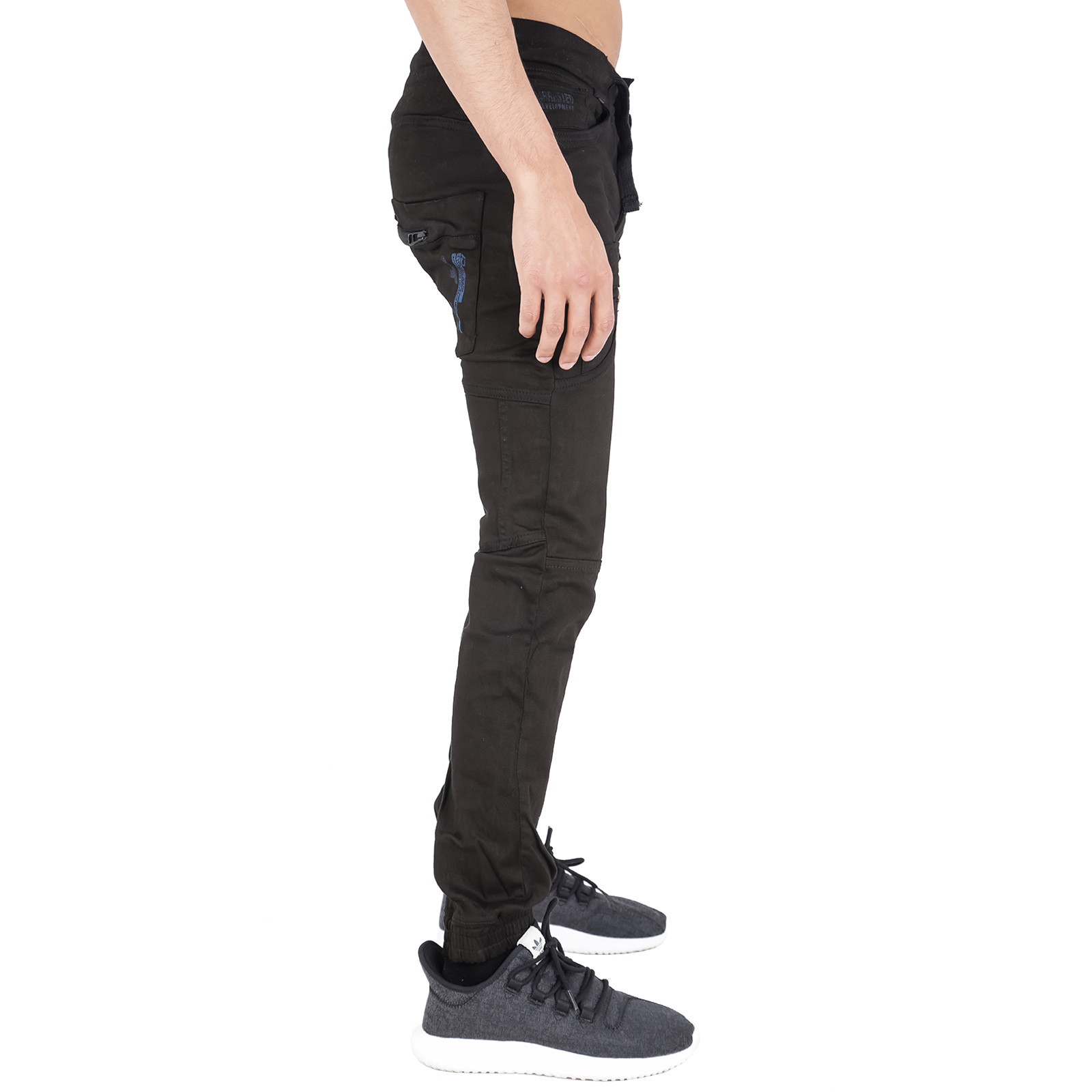 COMBAT CARGO PANTS FOR MEN CUFFED CHINO JOGGERS BLACK 28 30 32 34 36 38 40