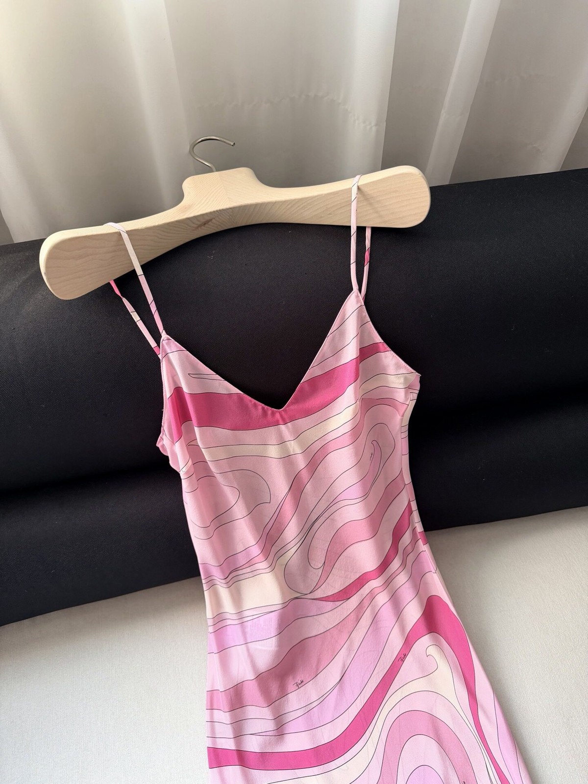Emilio/ Pucci Silk Print Halter Dress