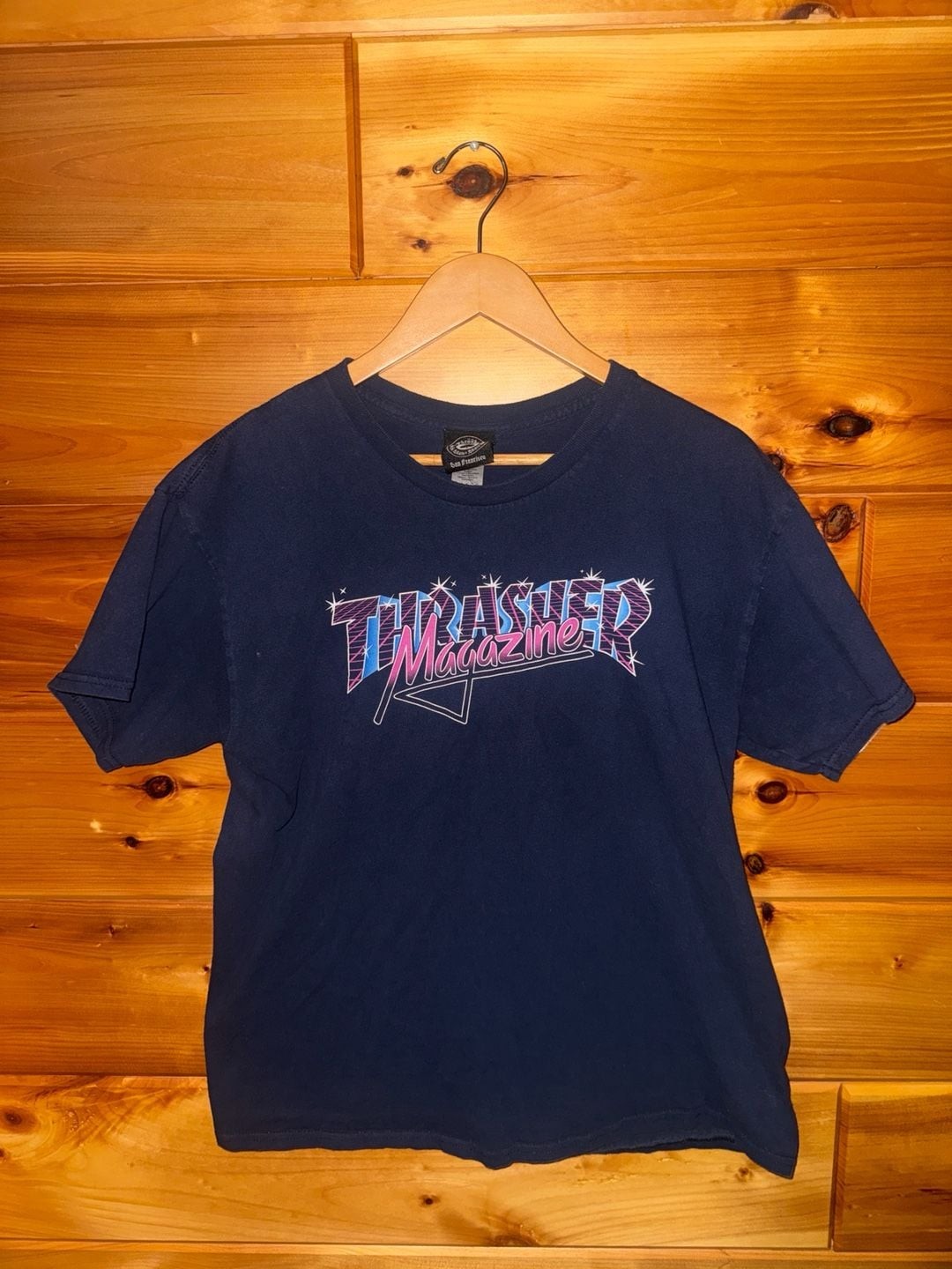 Thrasher Magazine Vice Logo Navy Blue Graphic T-Shirt