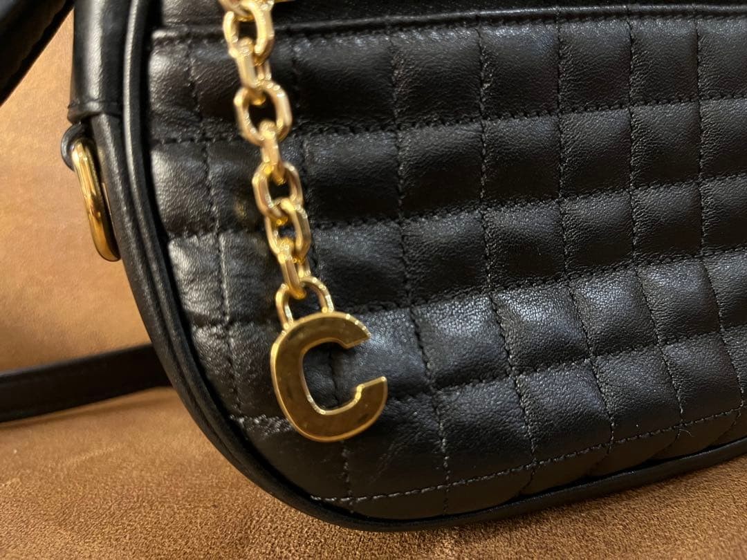 CELINE C Charm Quilted Shoulder Bag Celine C Charm