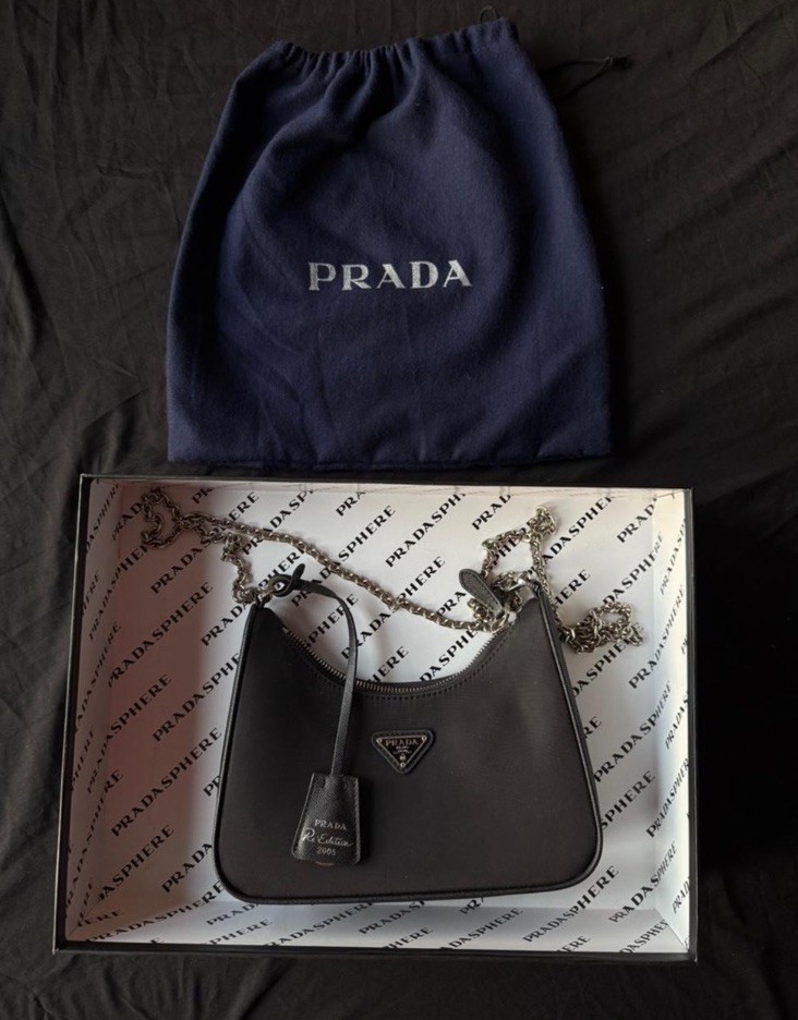 Prada 2005 Re-Edition Black Nylon Crossover Purse Designer Bag- READ DESCRIPTION