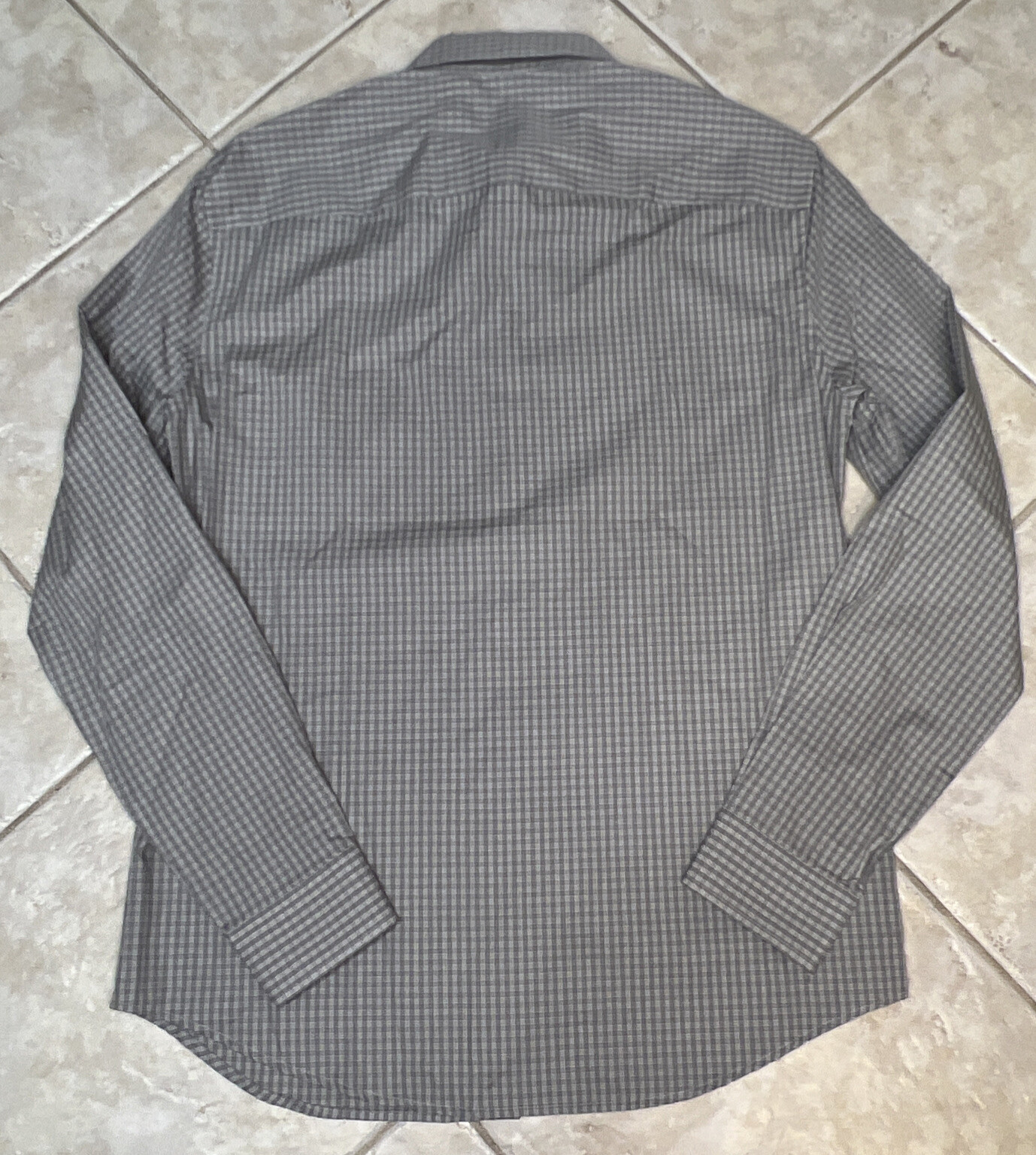 Armani Exchange A|X Casual Regular Fit Shirt Mens S Tan Checked w/ Logo NWT