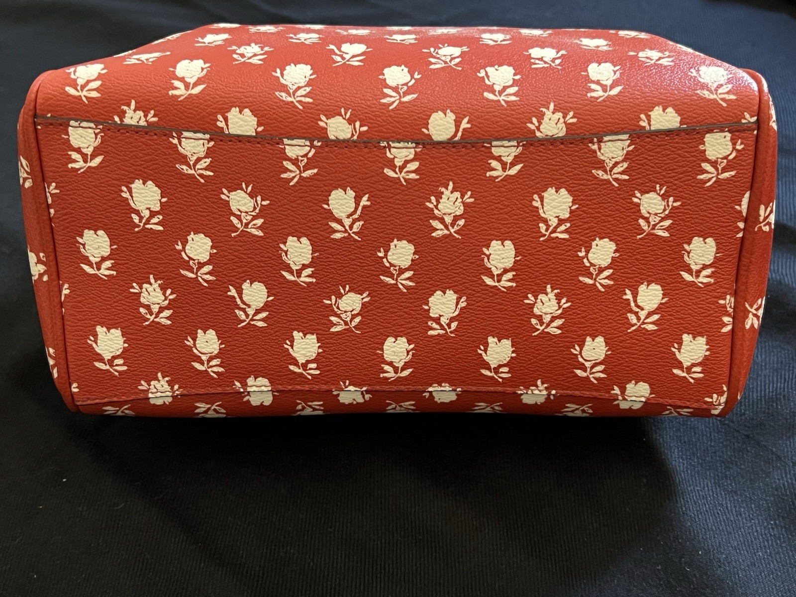 Coach Mini BENNETT Satchel In Floral Print Coated Canvas RED Crossbody
