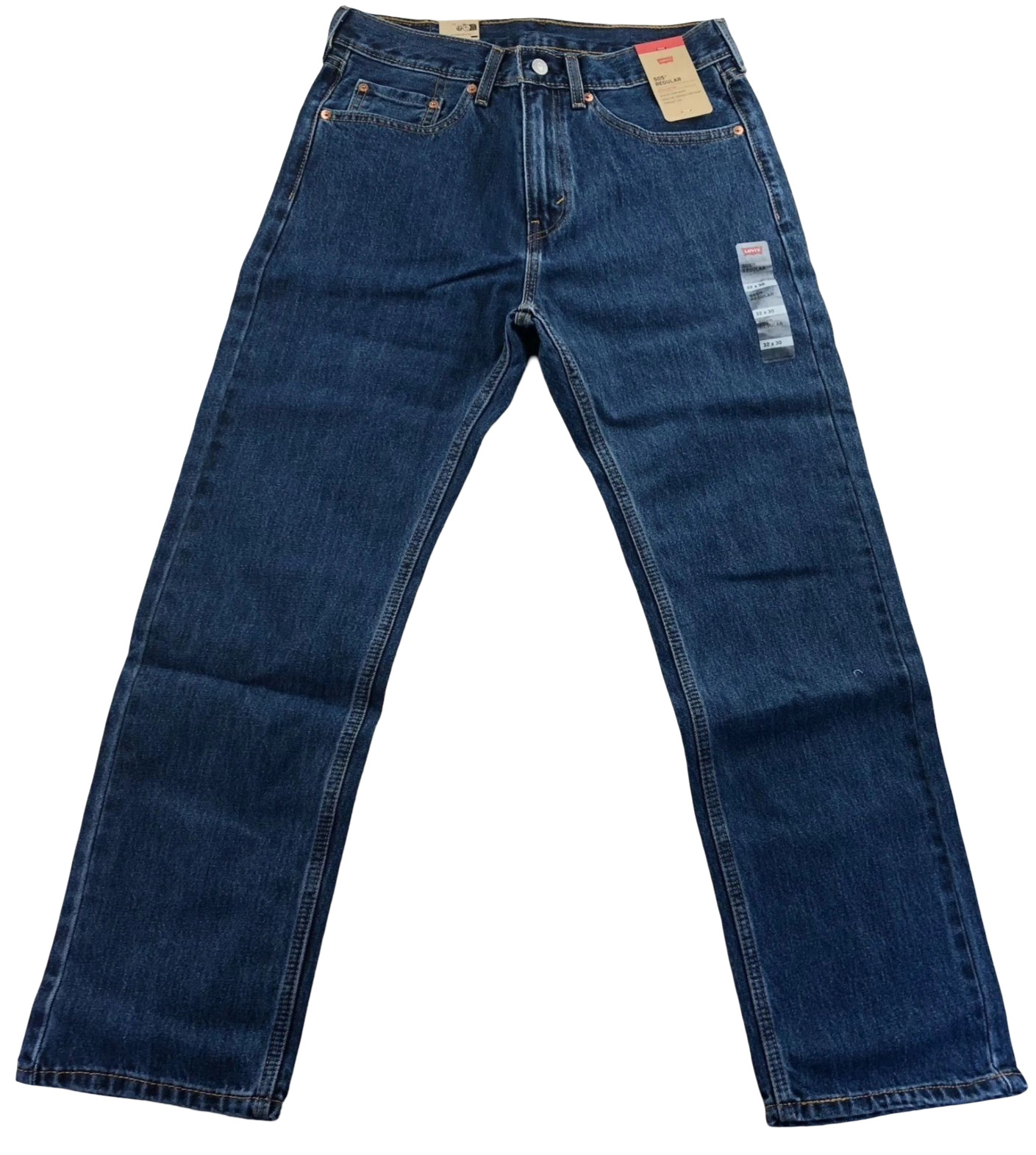 Levi’s 505 Regular Fit Straight Leg Jeans Dark Stonewash Mens 32×30 New