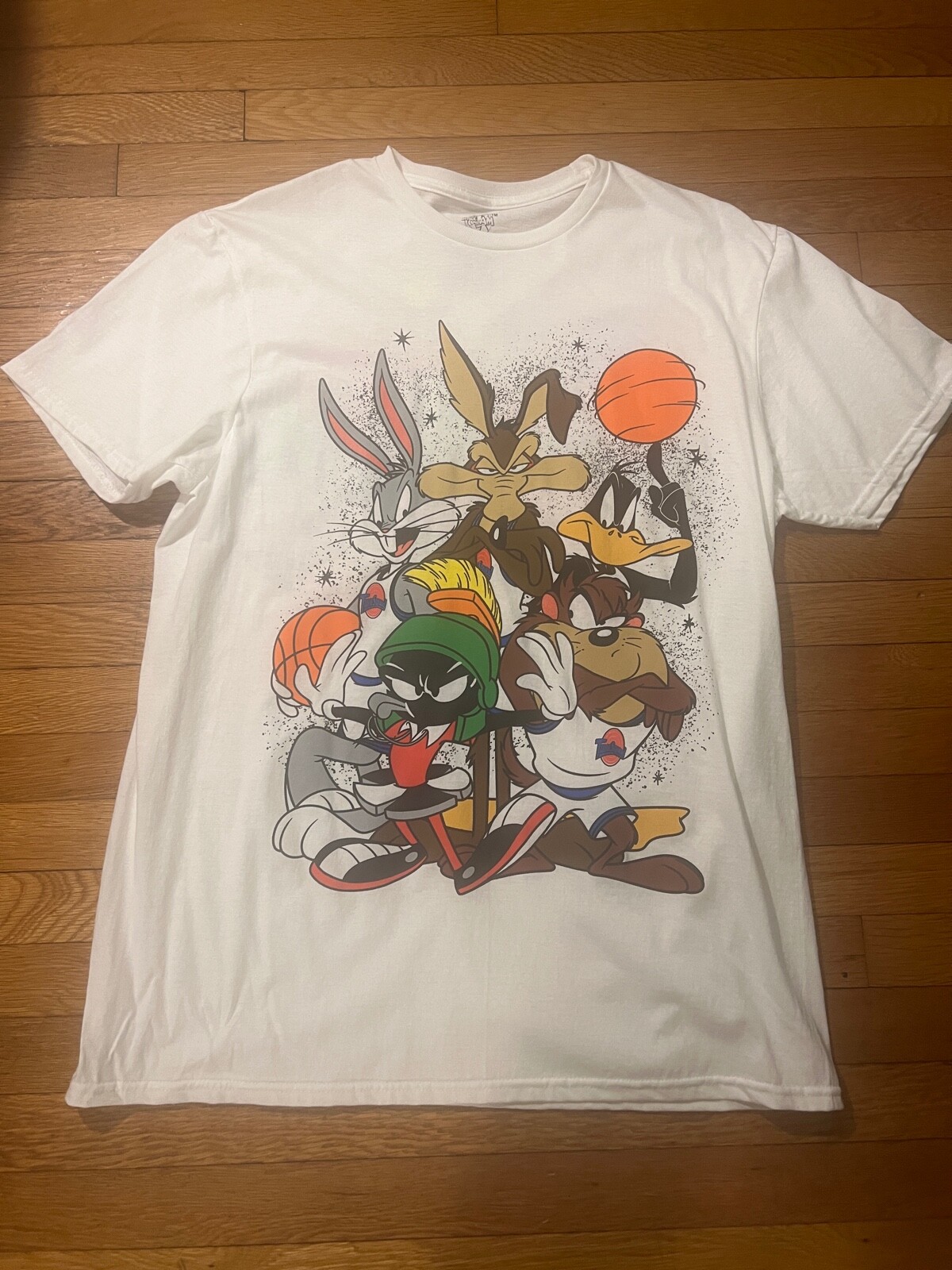 Space Jam All Over Graphic Print T-Shirt Shirt Tee Men 90’s Looney Tunes Movie