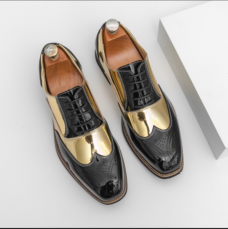 Men’s Brogue Dress Shoes Wingtip Oxford Lace Up Leather Shoes