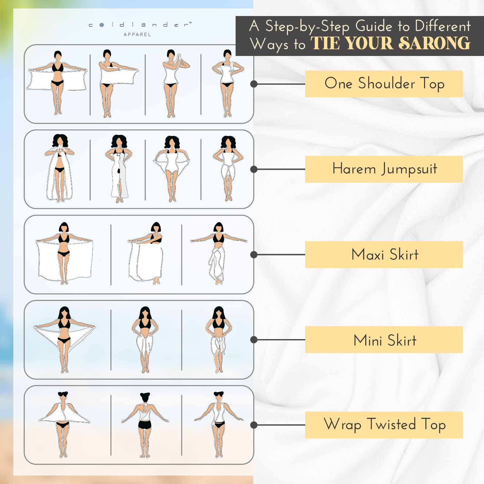 White Sarong | Swim Cover up | Resort Cover up | Vacation essentials | Pareo