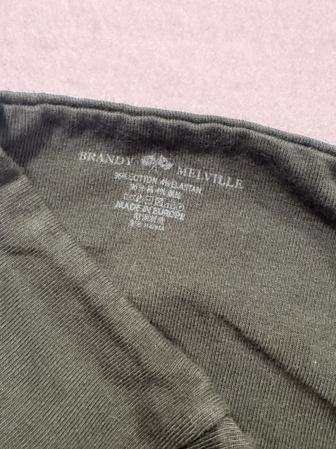 Brandy Melville Alexis Halter Crop Top Dark Green One Size Ribbed Stretch