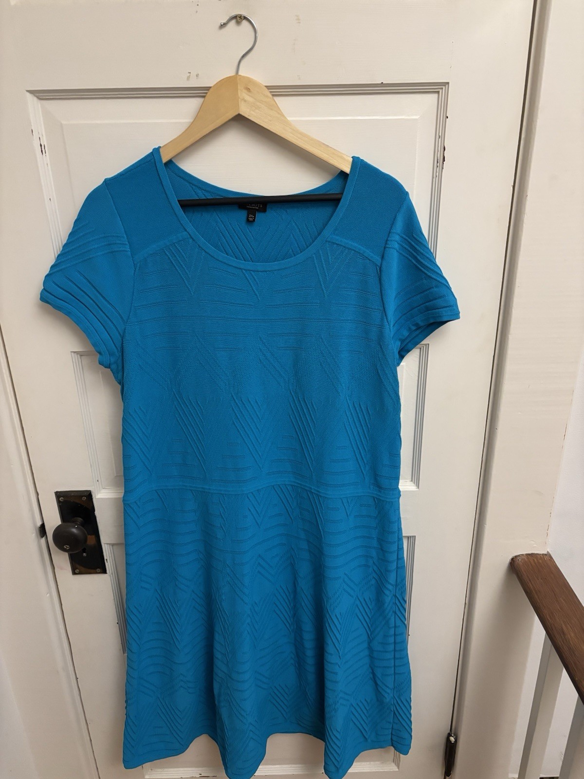 Talbots Women’s Turquoise Short Sleeve Fit & Flare Knit Dress Size 2XP