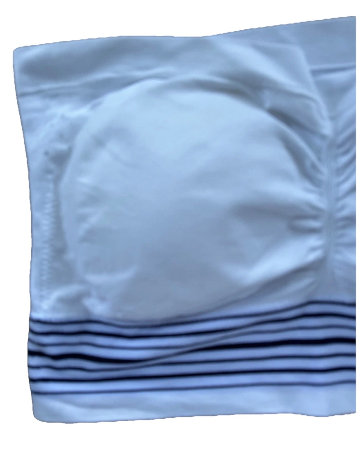 BRAND NEW NAUTICA WHITE & NAVY BLUE STRIPED NON WIRED BANDEAU BRA – SIZE 2X (20)