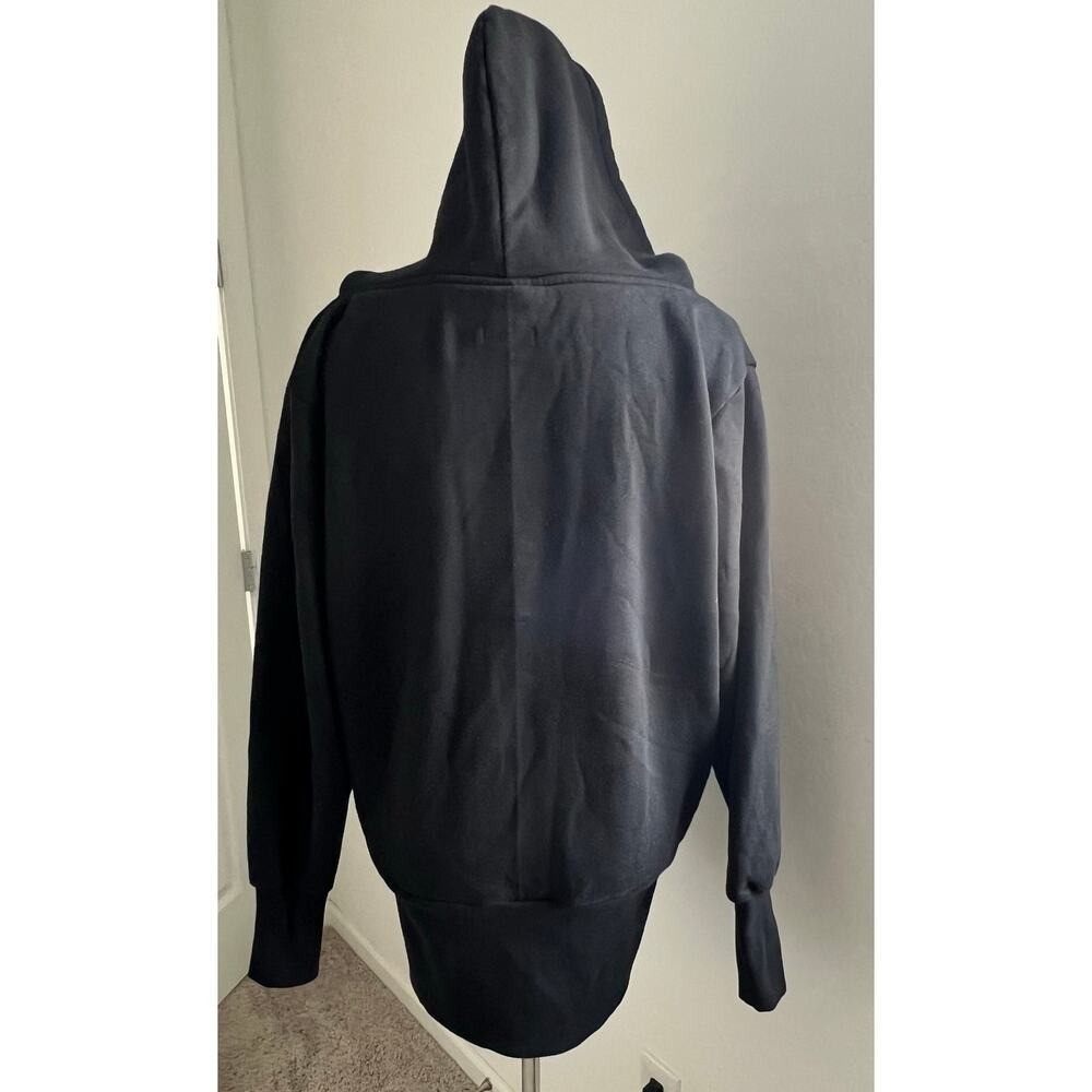 Juicy Trendz Black Double Zip Fleece Casual Hoodie Sweatshirt Jacket Coat Sz XL