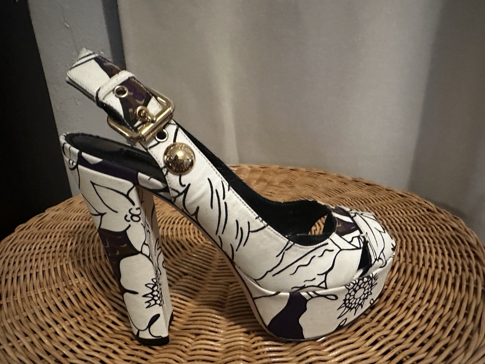 Louis Vuitton Pumps Floral SC1122 Heel Sandals Multicolor Size 35 1/2