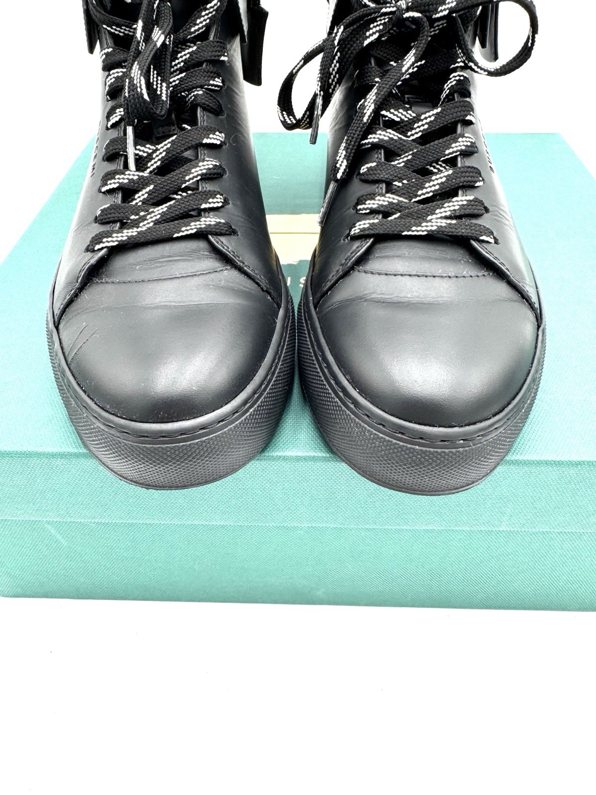 Buscemi 125MM Corda Black Leather Sneaker- Size 42 US 9
