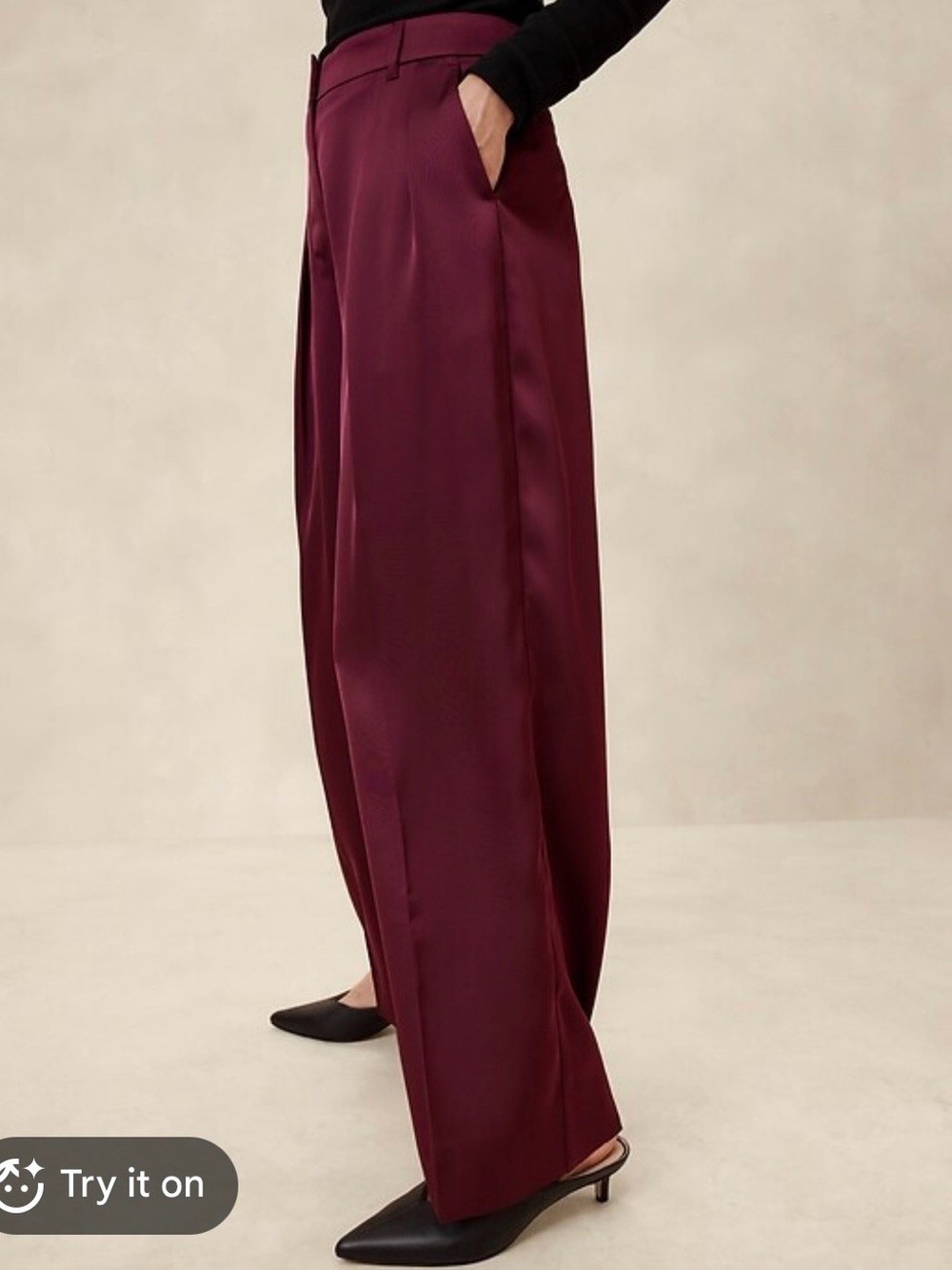 ❤️ Banana Republic Belay Silk Pants Dark Cherry Red Size 6 ❤️