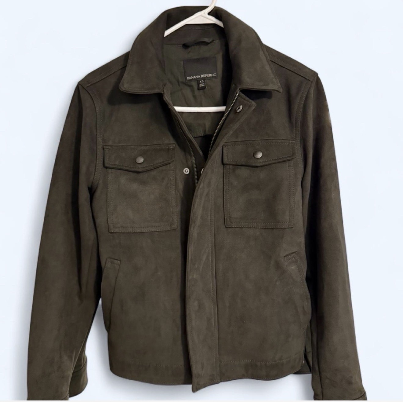 Banana Republic Men’s Green Jacket XS Zip/Button Pockets