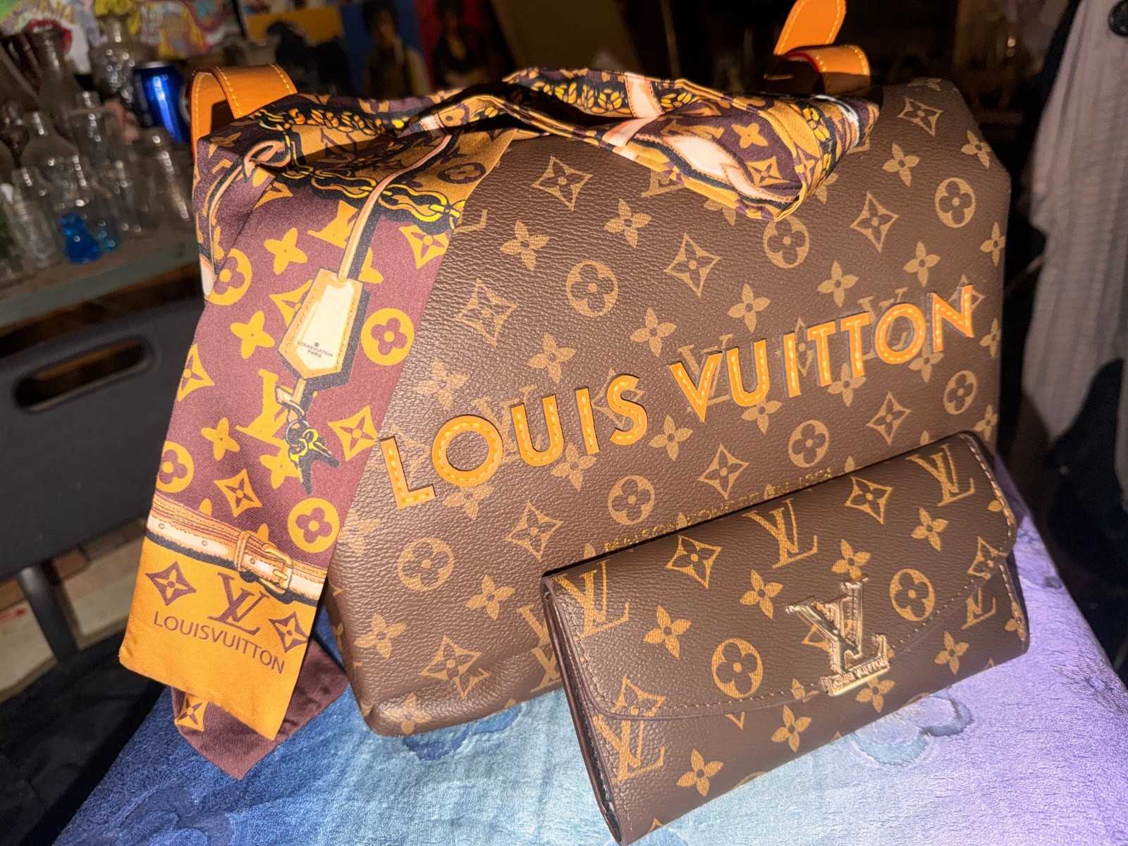 louis vuitton handbag and wallet authentic new