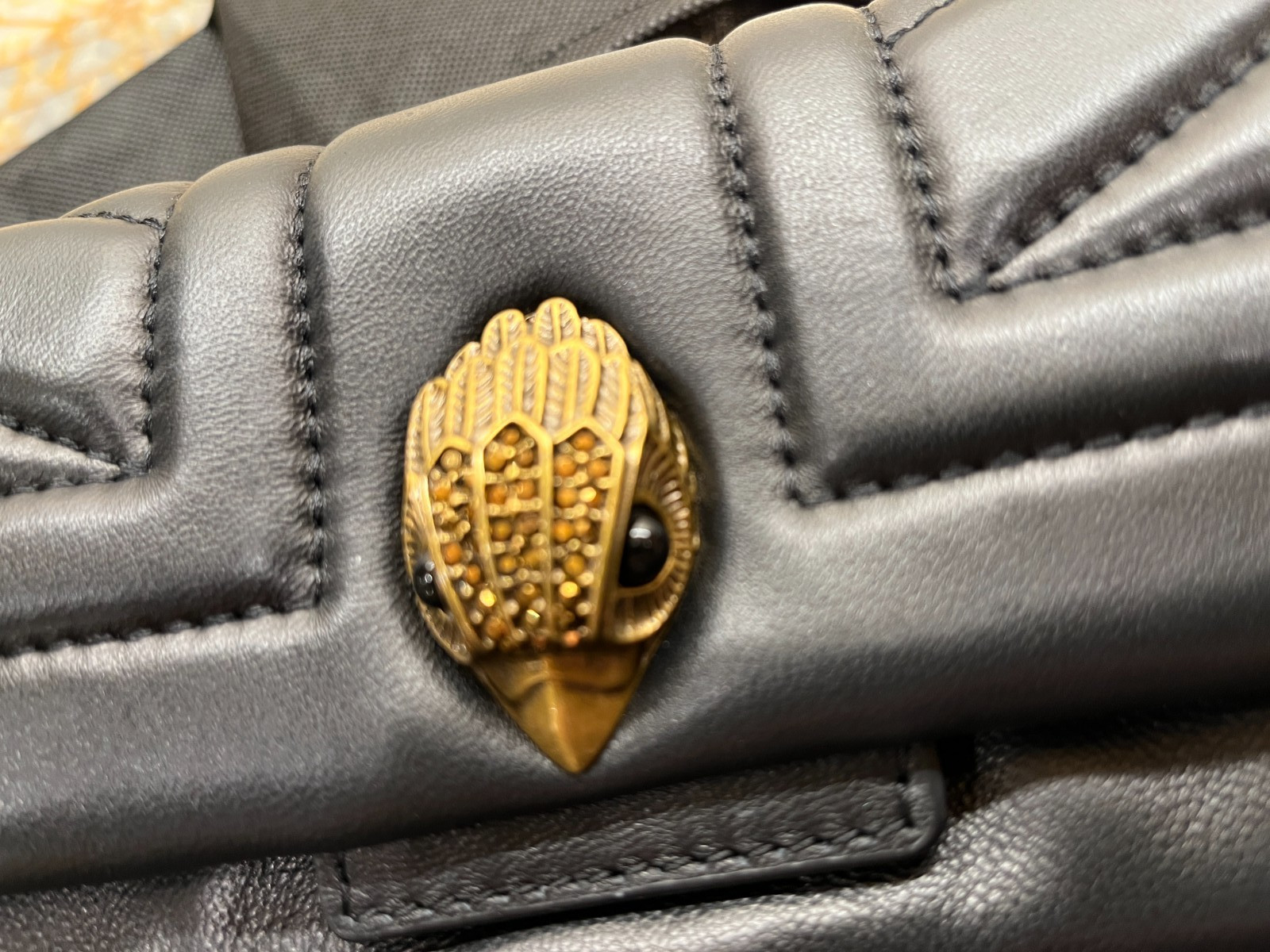 kurt geiger preowned black leather quilted kensington two way handbag/ crossbody
