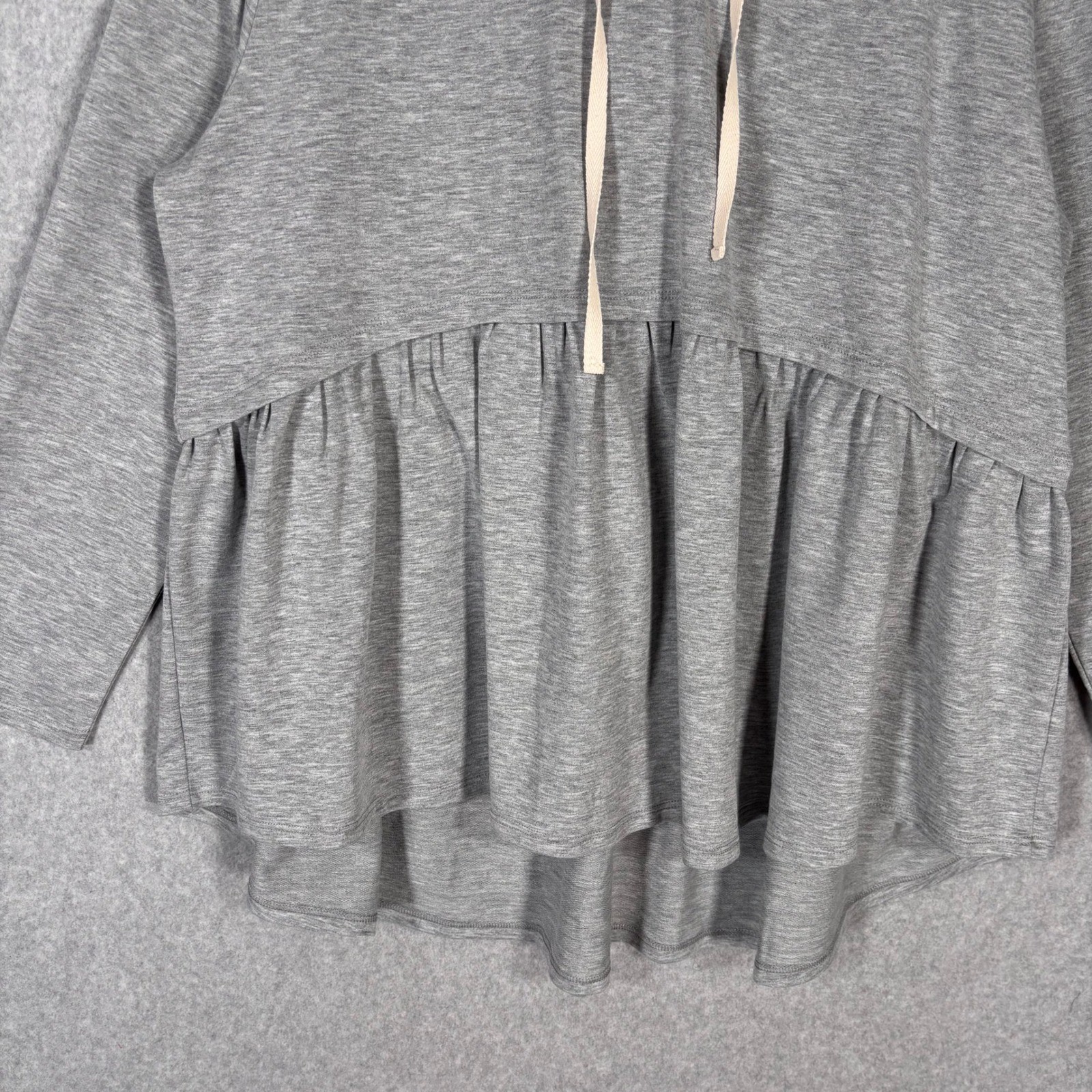 ChicSoul Ruffle Tunic Hoodie Sweatshirt 3XL Peplum Feminine Flowy Lounge Comfy