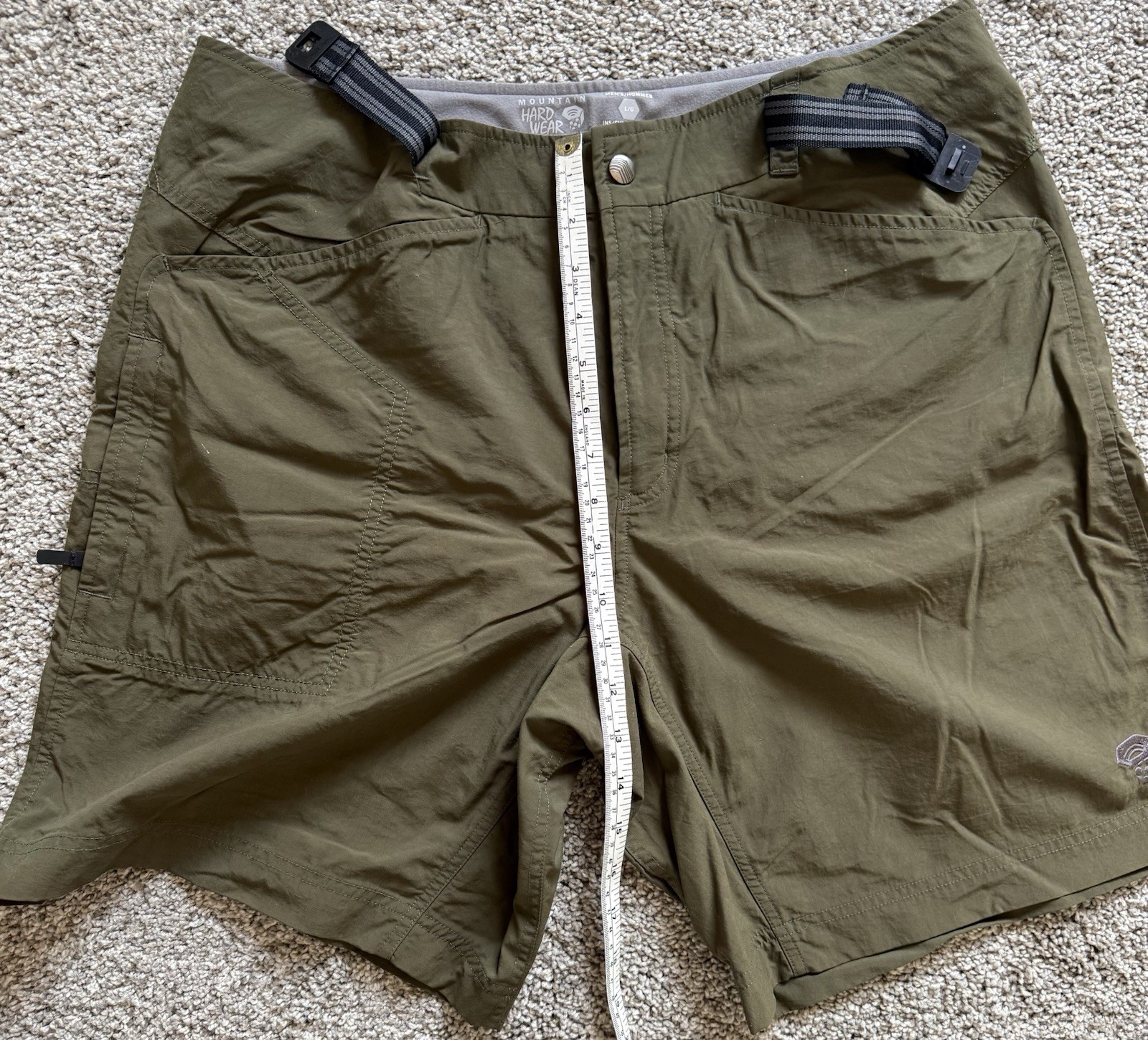 Mountain Hardwear Canyon Shorts – Olive Green UPF 50 Nylon Hiking Size Large