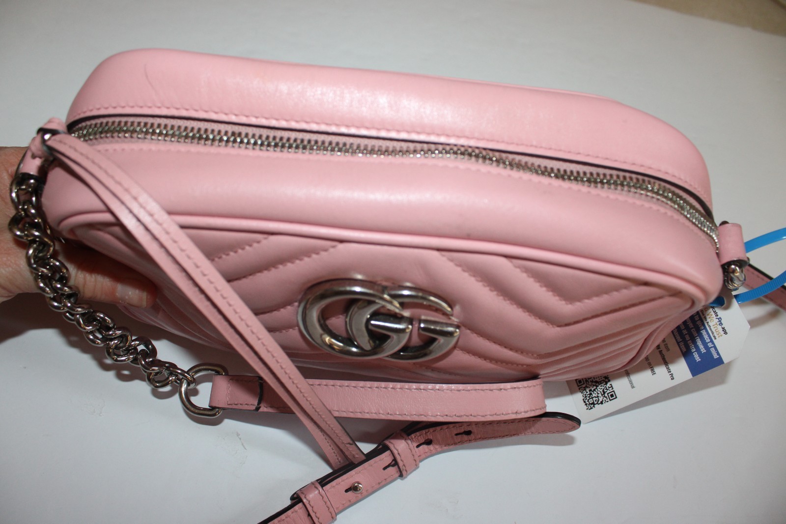 Gucci GG Marmont Shoulder Bag Matelasse Pink Leather Small Handbag