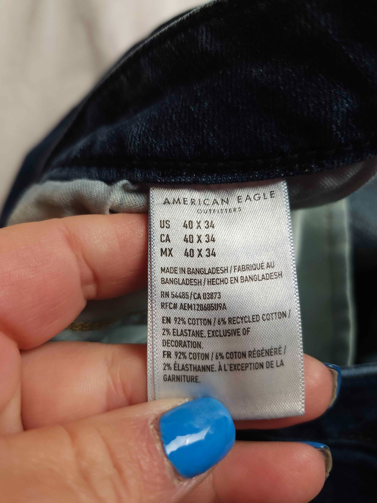 American Eagle Airflex+ Bootcut Jeans Mens Size 40X34 Blue Denim Dark Wash