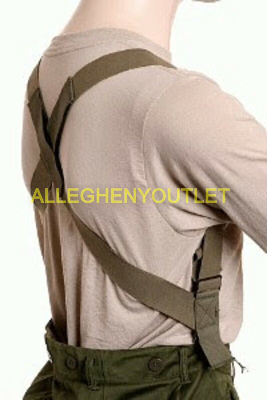 M1950 Trouser Pant Suspenders Elastic OD Green US Military Surplus EXC