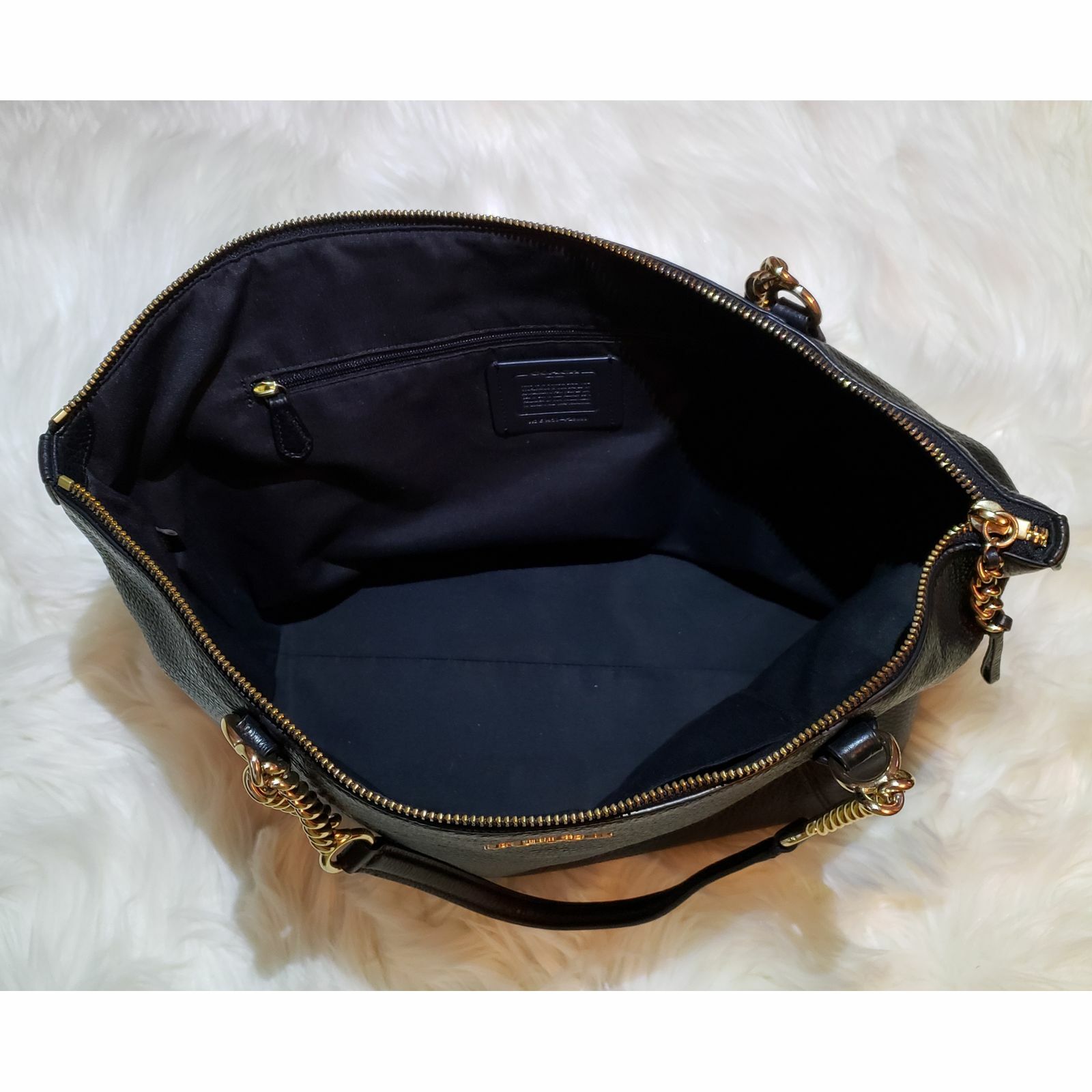 Authentic Coach Ava Chain Tote Black