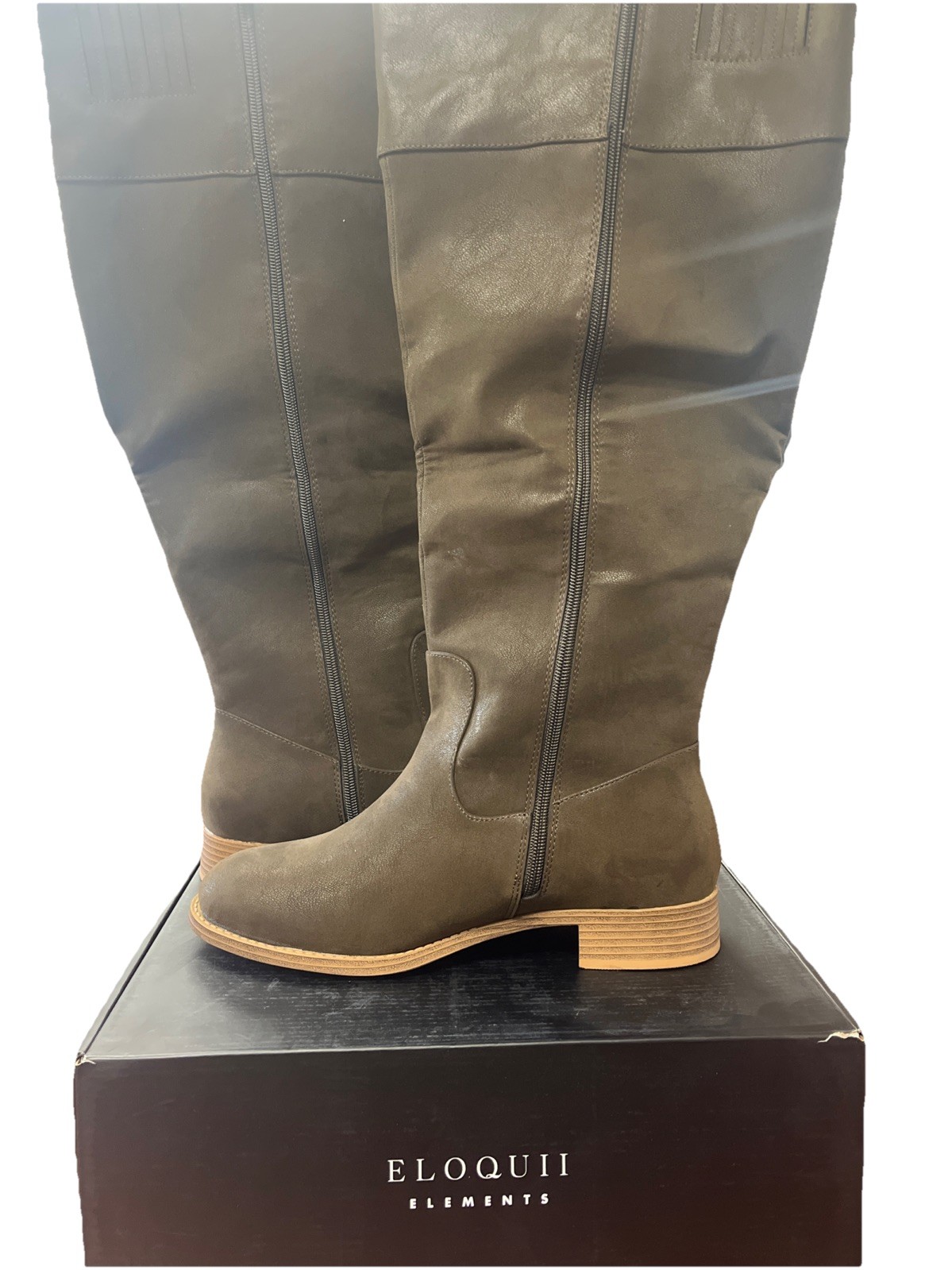 Eloquii Elements High Boots Brown Size 8.5 EW Wide Calf