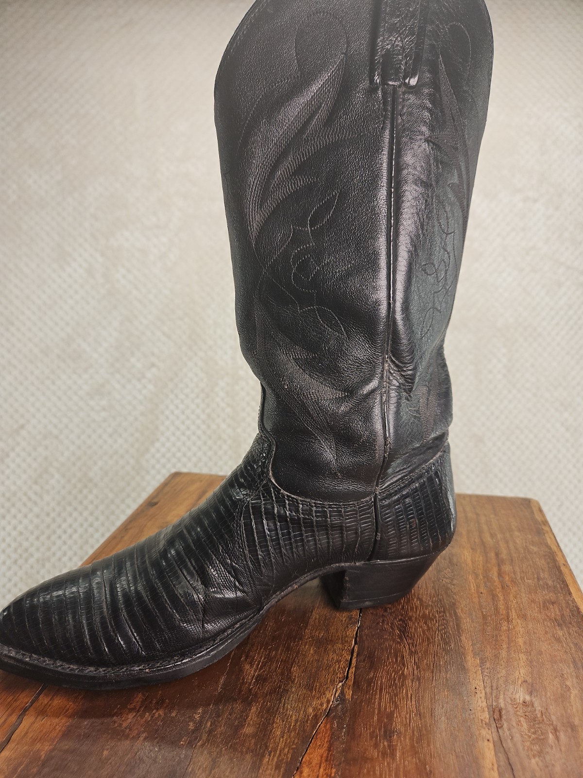 J. CHISHOLM Teju Lizard Handcrafted Leather Cowboy Boots #973 Men 8 C/D Beauties