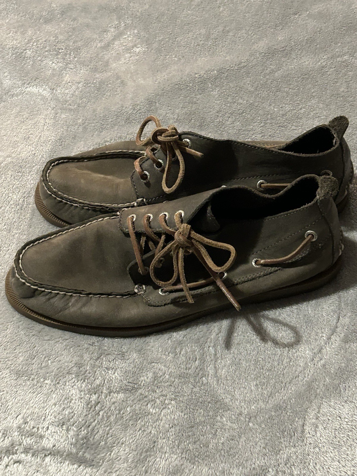 Sperry Top-Sider 4 Eye Lace Up Mid Ankle Leather Upper Grey Men’s Shoes 10 1/2