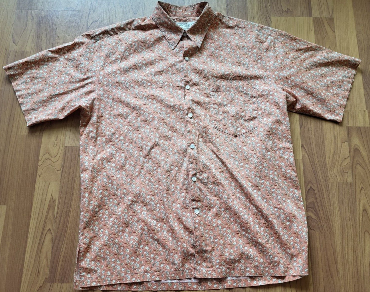 Tori Richard Hawaiian Button Shirt Lawn Cotton Tucan Aloha Tropical Dad Large L