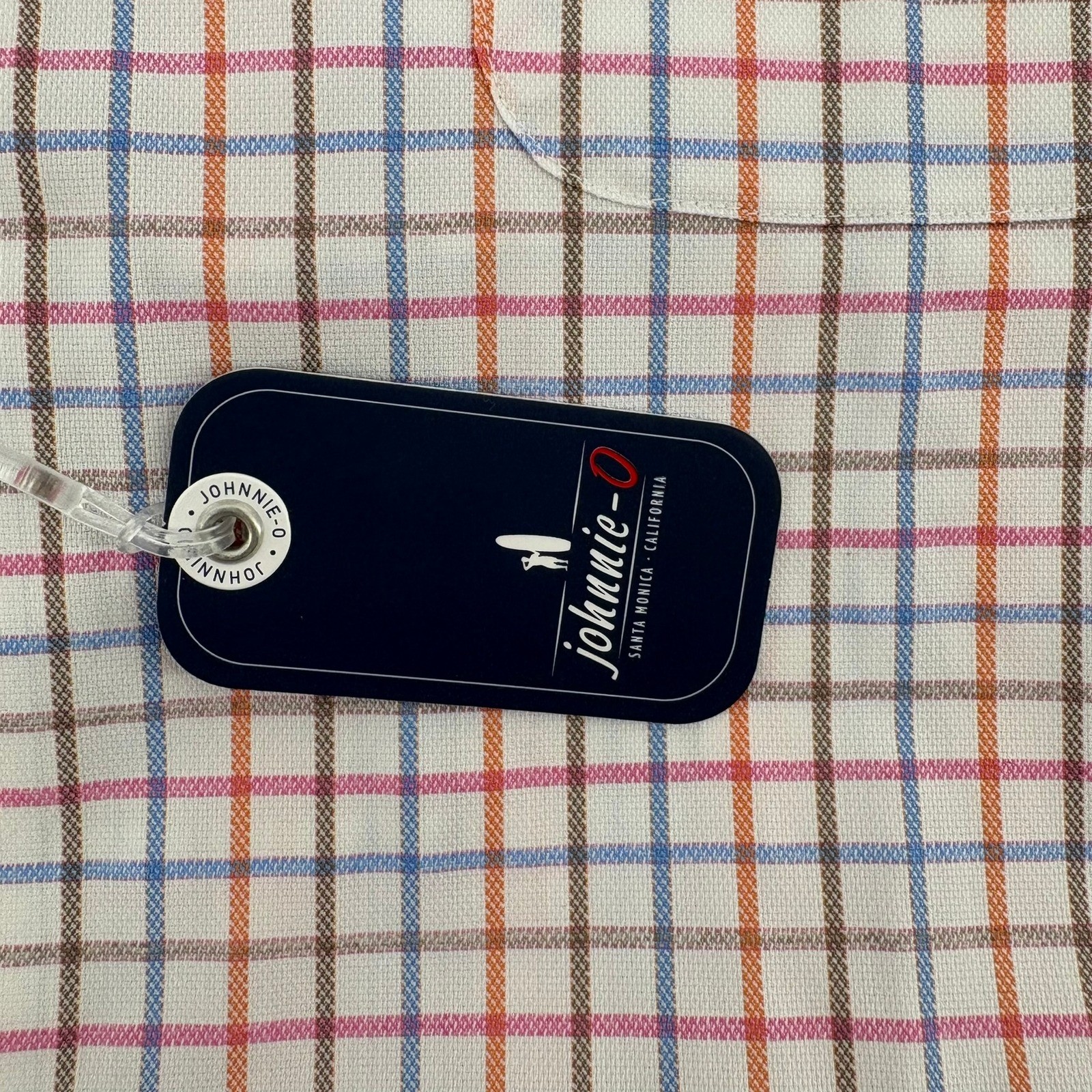 Johnnie O Childers Performance Long Sleeve Button Down Shirt Laguna Blue Plaid