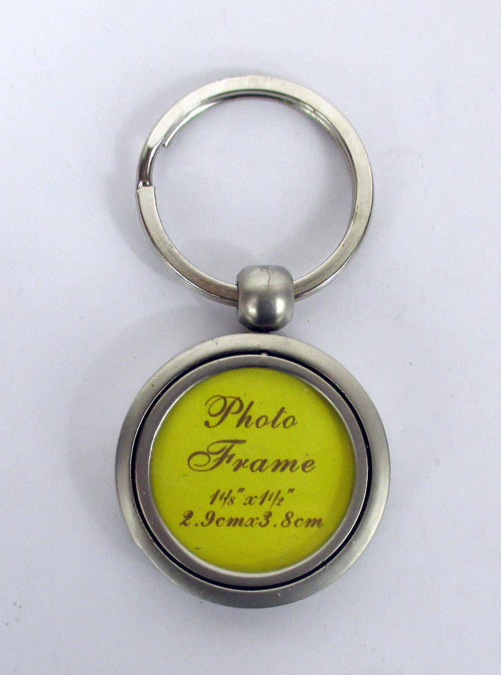 LOT OF 2–1.5~1.7 INCH LONG “PHOTO” FRAME KEYCHAIN NICKEL TONE HEAVY METAL KEY