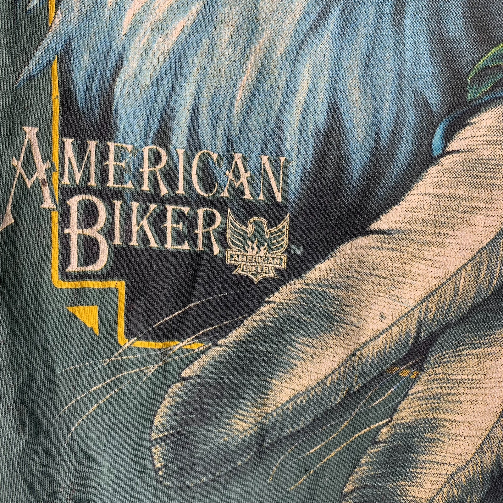 VINTAGE AMERICAN BIKER 90s EAGLE DAYTONA BEACH USA CMJ SPORTS WEAR sz L MEN