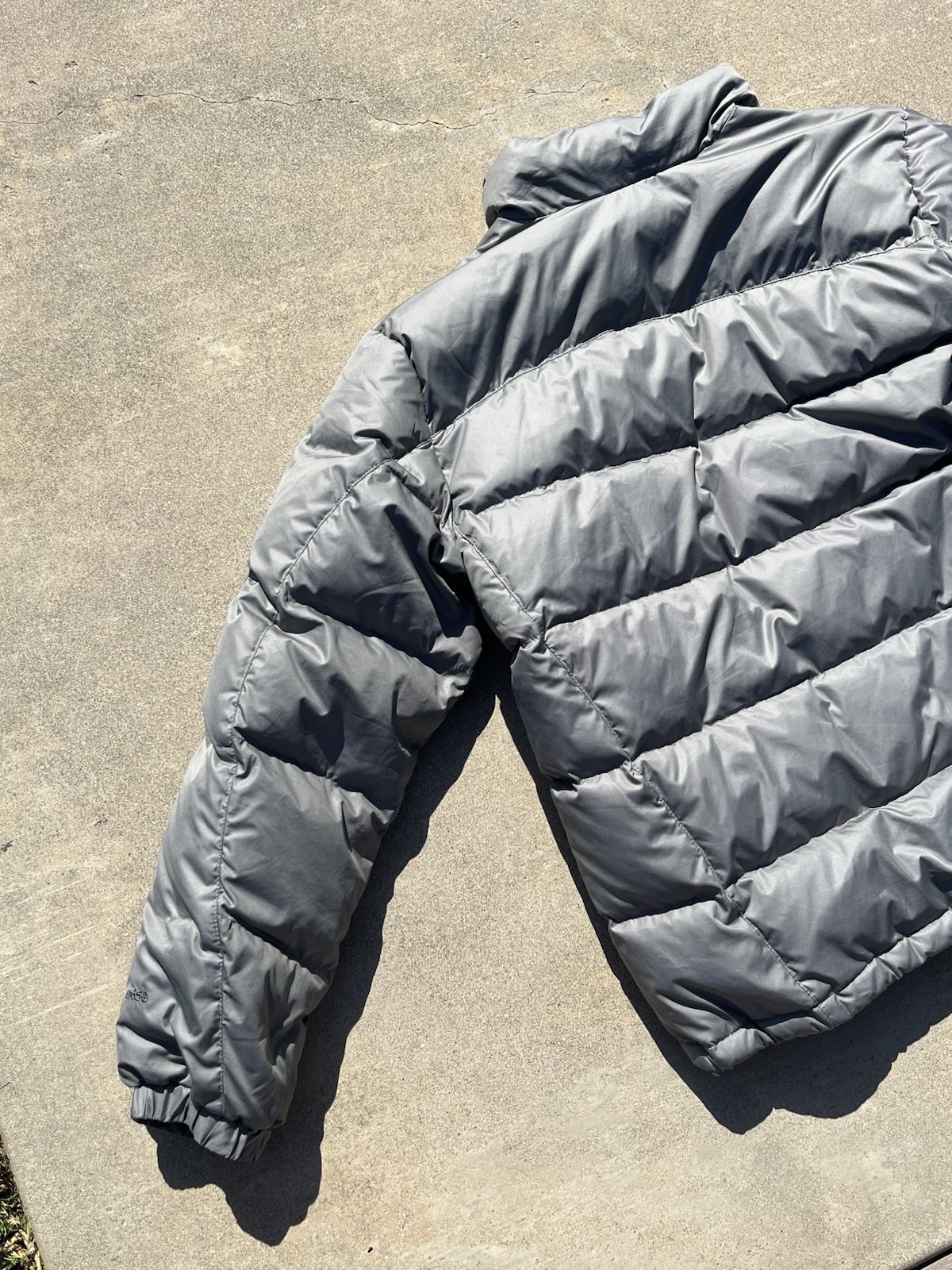 Eddie Bauer Men’s L Gray Insulated Puffer Jacket Full Zip Stand Collar