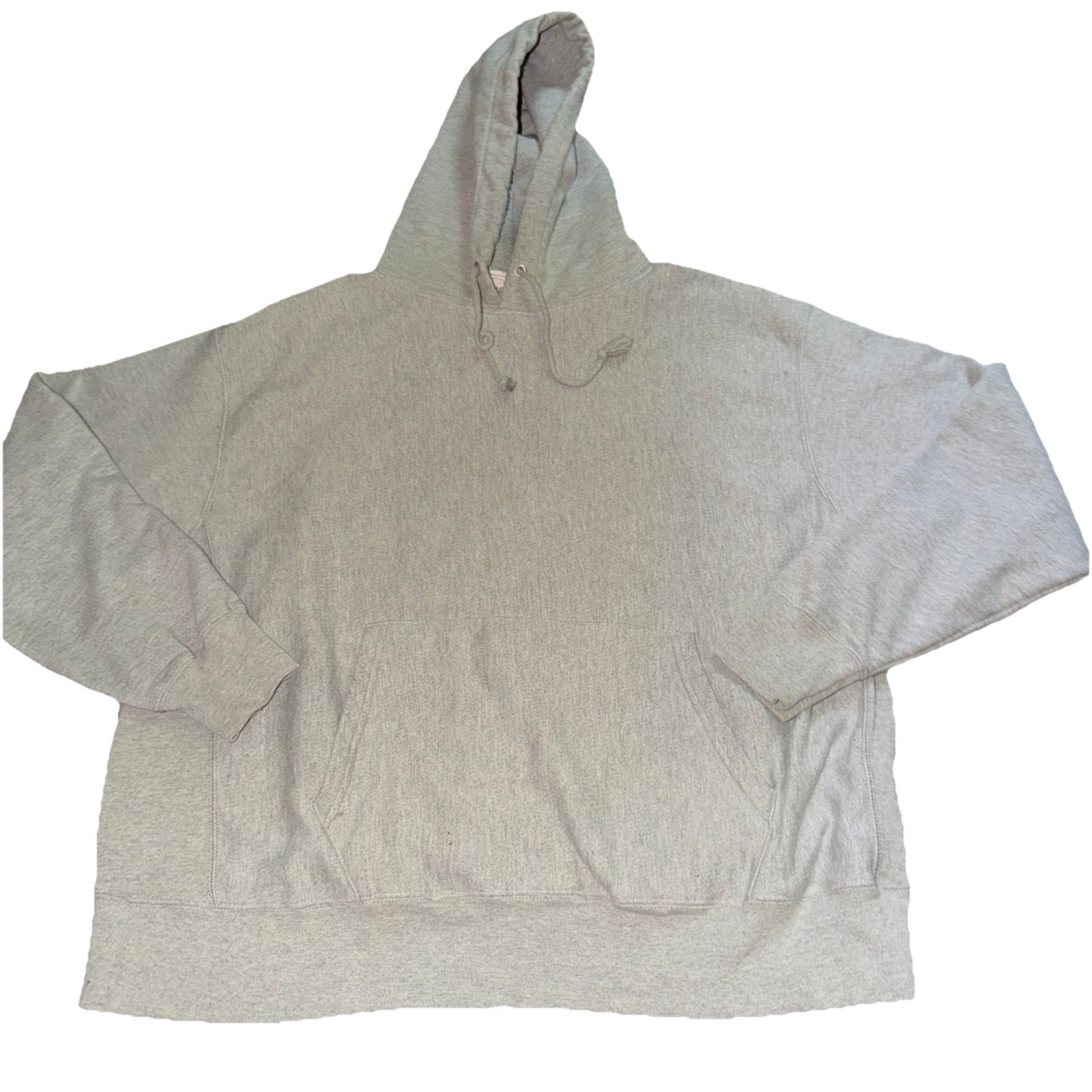 VTG Champion Reverse Weave Pullover Two-Ply Hoodie S101 Gray Sweatshirt Logo XXL