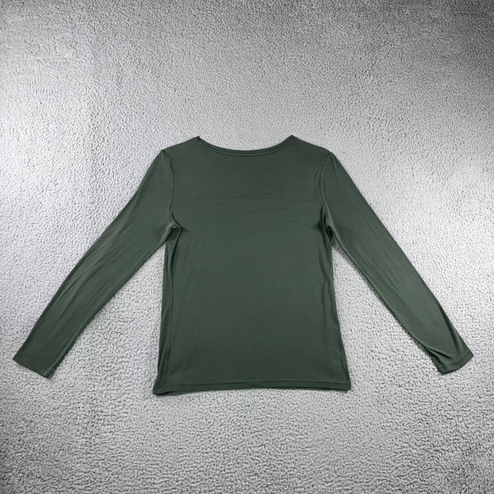 Basic L/S Top L Olive Green Solid Layering Earthy Neutral Pima Cotton Modal