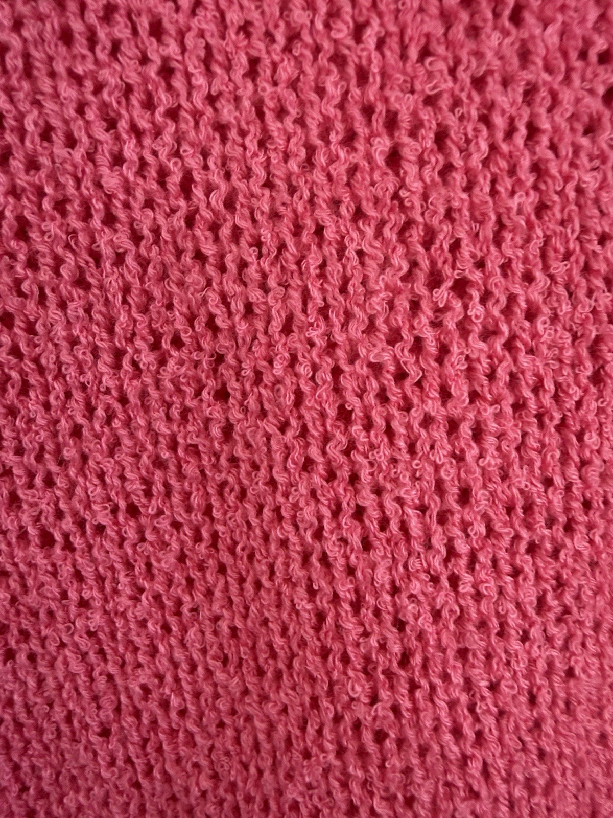 Mia & Tess Pink Open Knit Hooded Pullover Sweater Button Drawstring L