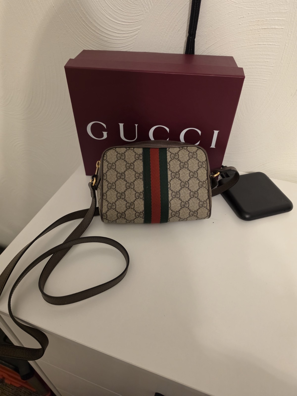 Gucci Ophidia Small Shoulder Bag GG Canvas, Brown