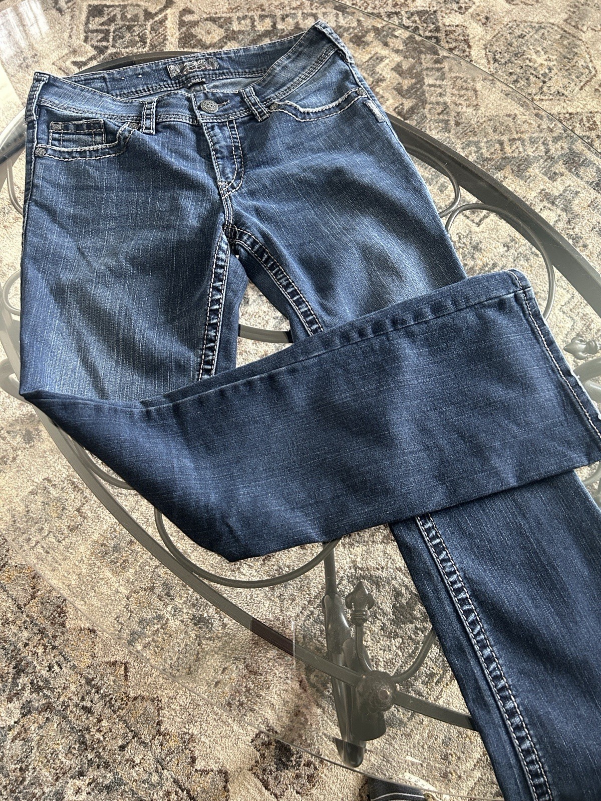 Silver Jeans Co. Women’s Bootcut Dark Wash Blue Denim Jeans 5-Pocket
