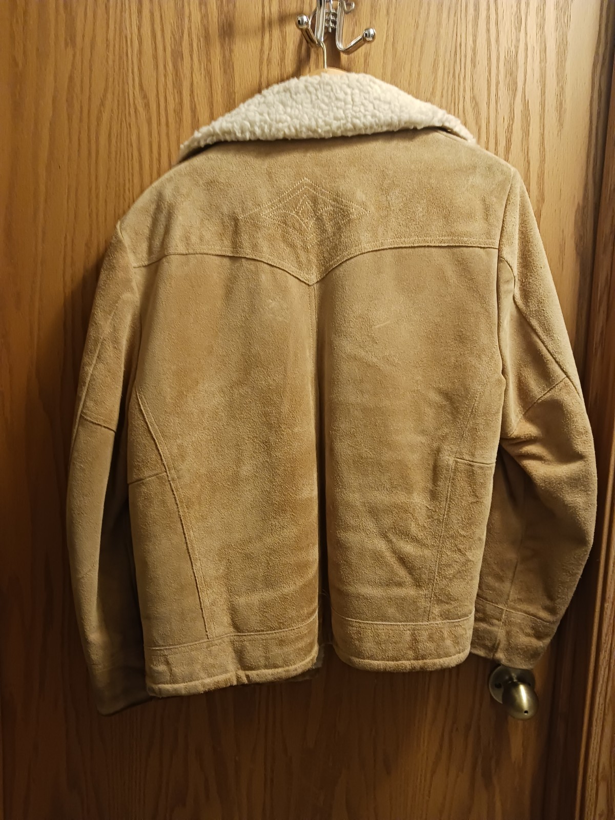 Vintage Levis Suede Cowhide Leather Western Sherpa Jacket Brown Tab Mens L Rare!