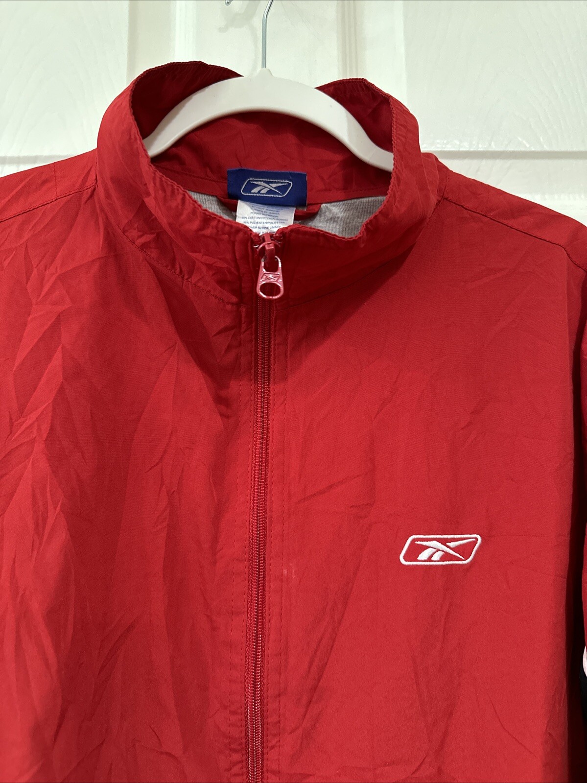 Y2K Reebok Men’s Size L Red & Black Windbreaker Track Jacket Color Block – NOTE