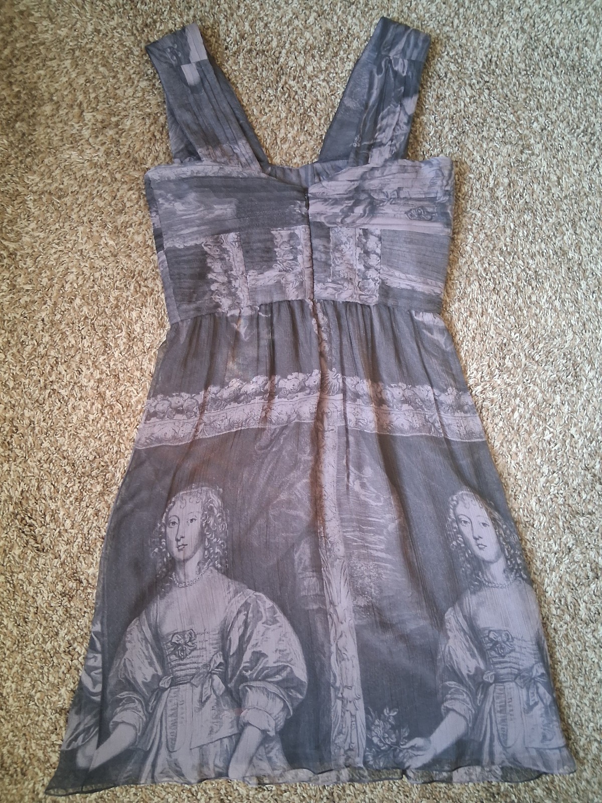 Authentic Burberry Old Masters painting silk dress, size EU 40